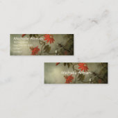 情熱の花およびハチドリのプロフィールカード スキニー名刺 (正面/裏面)