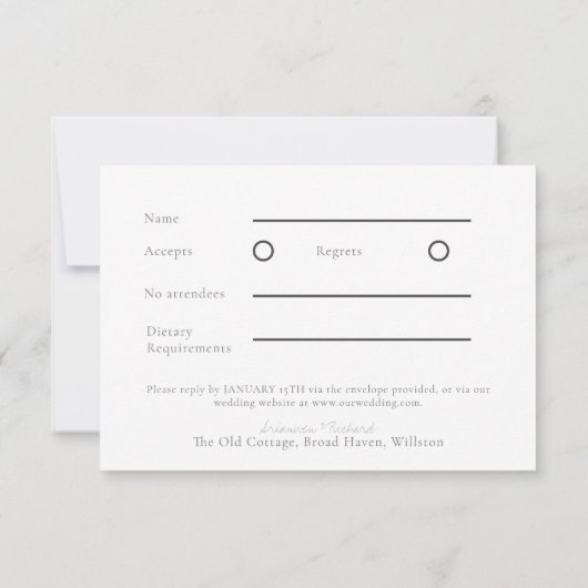 情熱の花 RSVP カード (裏面)