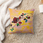 情熱は入れ墨のバラの枕を継ぎ合わせます クッション (ブランケット)