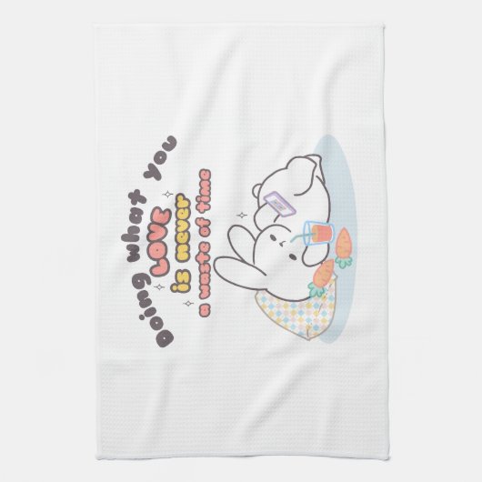 情熱を大切に – 居心地の良いバニーの思い出 キッチンタオル (縦)