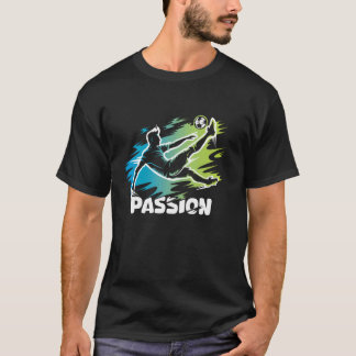 情熱を持つフットボール選手 - ダイナミックドロップリトラ Tシャツ