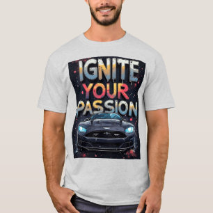 🔥情熱を燃やす大胆なカーグラフィックストリートウェアデザイン Tシャツ