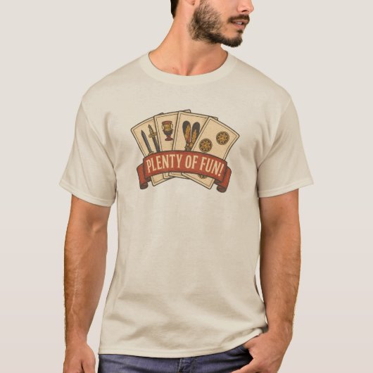 情熱を込めて遊ぶ - ヴィンテージ ブリスクラ トランプ Tシャツ (正面)