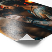 情熱的なつながり – 親密な刺青アート フォトプリント (角)