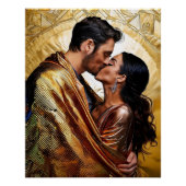 情熱的なカップルキスをするインデザイン❤️ ポスター (正面)