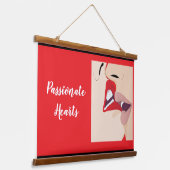 情熱的なハート 吊り下げ型タペストリー (傾斜あり)