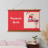 情熱的なハート 吊り下げ型タペストリー (寝室)