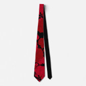 情熱的なバラ，赤いバラの花のパターン ネクタイ (正面)