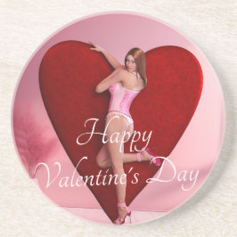 情熱的なバレンタイン・デー・ガールin a Corset コースター