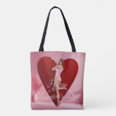 情熱的なバレンタイン・デー・ガールin a Corset トートバッグ (裏面)