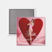 情熱的なバレンタイン・デー・ガールin a Corset マグネット (正面/裏面)