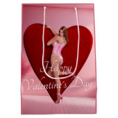 情熱的なバレンタイン・デー・ガールin a Corset ミディアムペーパーバッグ (裏面)