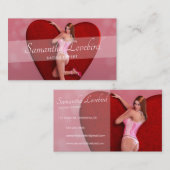 情熱的なバレンタイン・デー・ガールin a Corset 名刺 (正面/裏面)