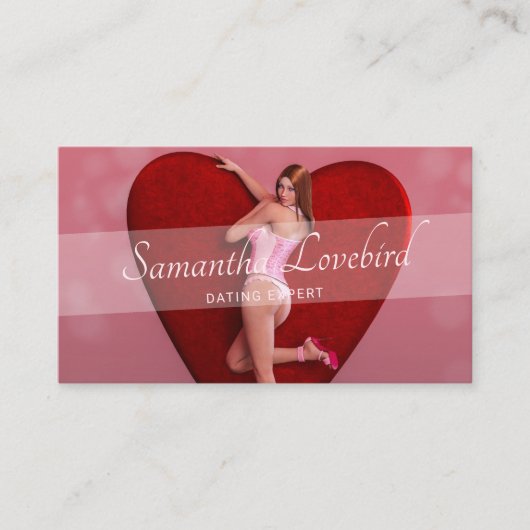 情熱的なバレンタイン・デー・ガールin a Corset 名刺 (正面)