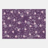 情熱的なバレンタイン：ピンクのファッション香水ボトル ラッピングペーパーシート (正面3)