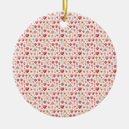 情熱的なパレット：バレンタイン装飾 セラミックオーナメント (正面)
