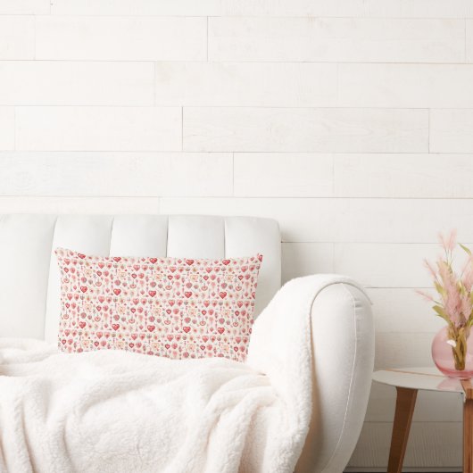 情熱的なパレット：バレンタイン装飾 ランバークッション (ソファ)