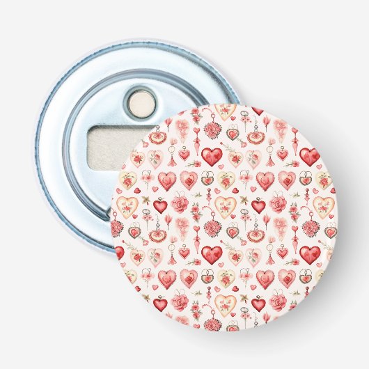 情熱的なパレット：バレンタイン装飾 栓抜き (正面)