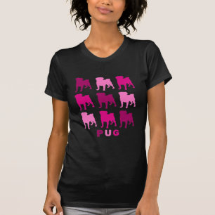 情熱的なピンクのパグ Tシャツ