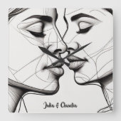 情熱的なレキスをするズエレガント スクエア壁時計 (正面)