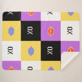 情熱的な唇とXOパターン シェルパブランケット (正面(横))