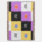 情熱的な唇とXOパターン スローブランケット (正面縦)