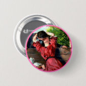 情熱的な恋人キスヴィンテージバレンタインボタン 缶バッジ (正面&裏面)