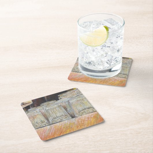 情熱的な感情に匹敵する輝き スクエアペーパーコースター (インサイチュ)