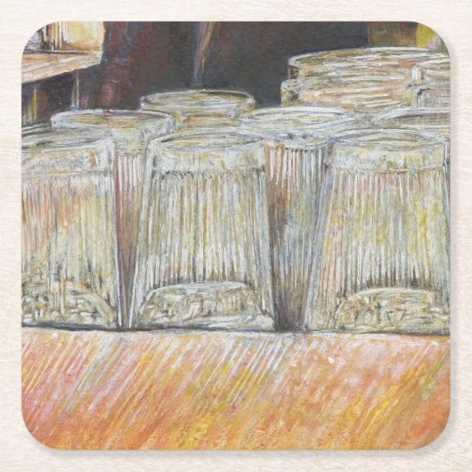 情熱的な感情に匹敵する輝き スクエアペーパーコースター (正面)