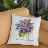 情熱的な紫色のパッションフラワー クッション