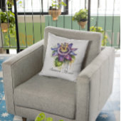 情熱的な紫色のパッションフラワー クッション