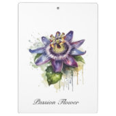 情熱的な紫色のパッションフラワー クリップボード (裏面)