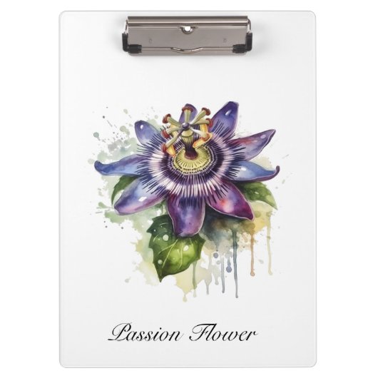 情熱的な紫色のパッションフラワー クリップボード (正面)