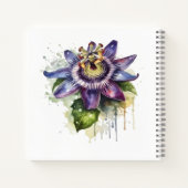 情熱的な紫色のパッションフラワー ノートブック (裏面)