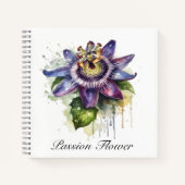 情熱的な紫色のパッションフラワー ノートブック (正面)