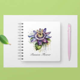 情熱的な紫色のパッションフラワー ノートブック
