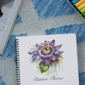 情熱的な紫色のパッションフラワー ノートブック