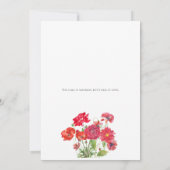 情熱的な赤とオレンジのポピーバラダリア・ランunc 招待状 (裏面)