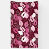 情熱的な赤ピンクの唇パタキスをするーン 横断幕 (縦)