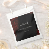 情熱的モダンレッドnブラック結婚ズデザイン フェイバーバッグ (クリップ留めされた状態)