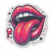 情熱的鮮やかな顔のデザイン シール (正面)