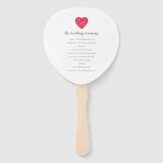 情熱結婚の水の色で愛の輝きを放つ ハンドファン (裏面)