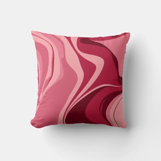 情熱鮮やかのピンクの渦巻き クッション (正面)