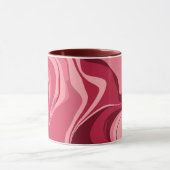 情熱鮮やかのピンクの渦巻き マグカップ (中央)