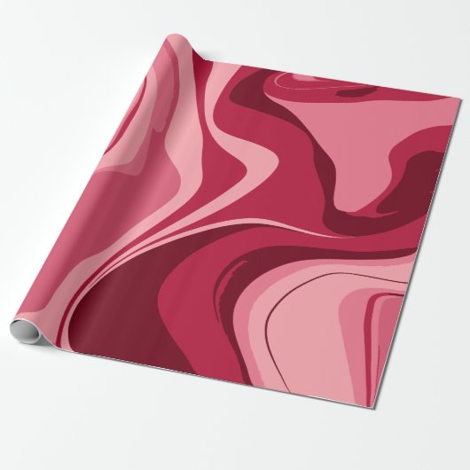 情熱鮮やかのピンクの渦巻き ラッピングペーパー (アンロールド)