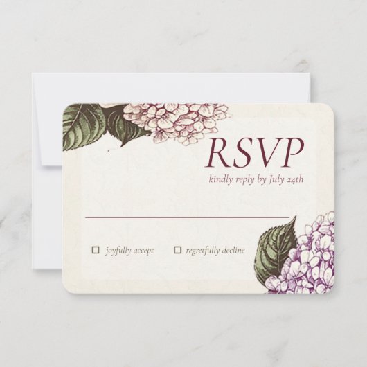 情熱 | ウェディング RSVP レスポンス カード (正面)