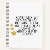 情静か報 – 深い引用文オン無口感覚 ノートブック (正面)