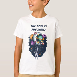 惑星おもしろいの気球を持つ宇宙飛行士 Tシャツ