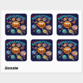 惑星おもしろい革命太陽のシステム漫画 スクエアシール (シート)