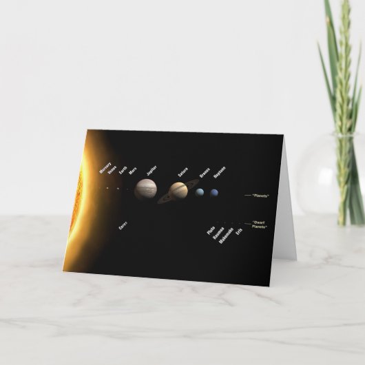 惑星および小型惑星の宇宙NASA カード (正面)